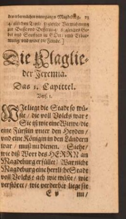 Die Klaglieder Jeremia.