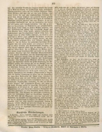 372 Kirchliche Mittheilungen