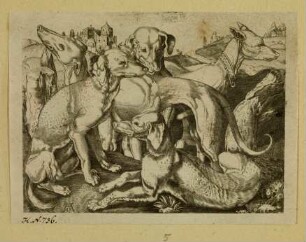 Jagdhundgruppe [aus: Der heilige Eustachius]