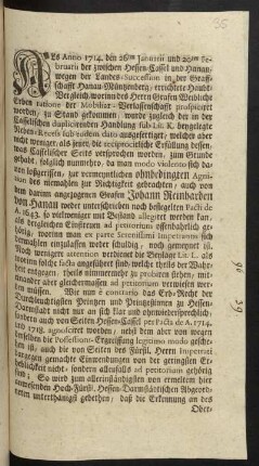 In Judicial-Sachen Des Herrn Erb-Printzens Landgraf Ludwigs zu Hessen-Darmstadt Hoch-Fürstl. Durchl. Contra Ihro Hoch-Fürstl. Durchl. Herrn Landgraf Wilhelm zu Hessen-Cassel