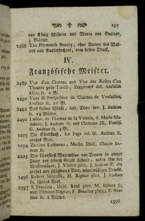 IV. Französische Meister.