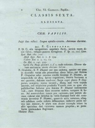 CLASSIS SEXTA GLOSSATA