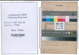 Entnazifizierung Walter Beez , geb. 18.08.1884 (Versicherungsrat)
