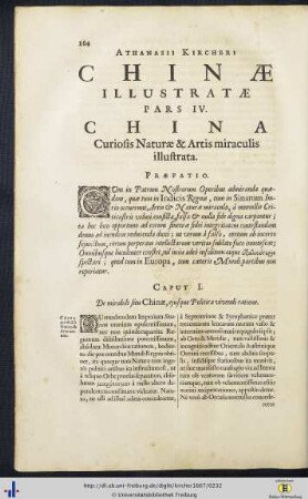 Pars IV. China Curiosis Naturae et Artis miraculis illustrata.