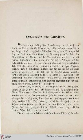 Landpraxis und Landärzte