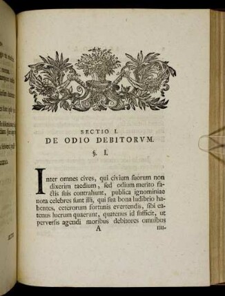 Sectio I. De Odio Debitorum.