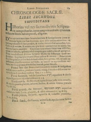 Chronologiae Sacrae Liber Secundus.