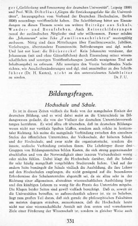 Bildungsfragen.