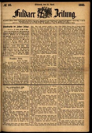 Ausgabe vom Mittwoch, den 25. April 1883.