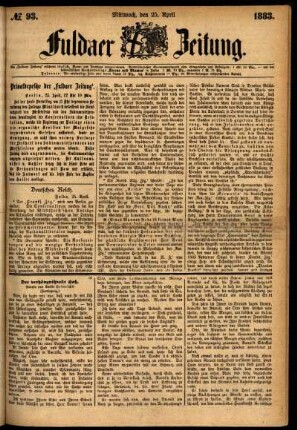 Ausgabe vom Mittwoch, den 25. April 1883.