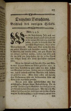 Dreyzehnte Betrachtung. Beschluß des vorigen Stücks.