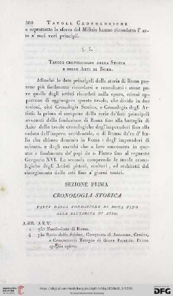 5. Tavole cronologische della Storia e delle arti di Roma