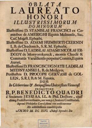 Anathemata variae historiae templo gloriae Leopoldi Magni consecrata
