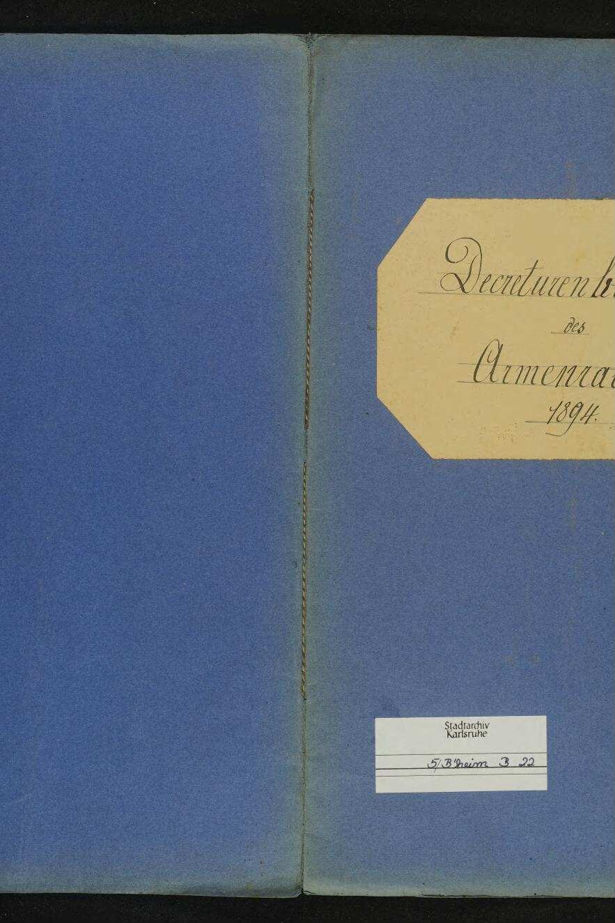 Dekreturenbuch des Armenrats | Digitalisierung: Stadtarchiv Karlsruhe