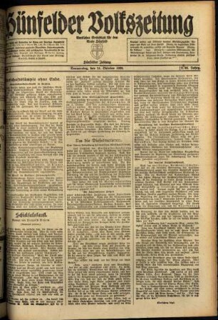 Ausgabe vom Donnerstag, den 14. Oktober 1920.