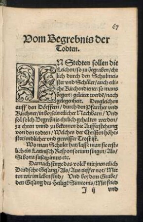 Vom Begrebnis der Todten.