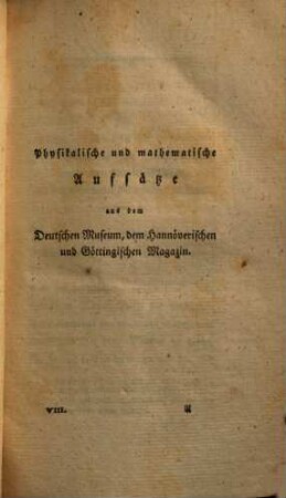 Georg Christian Lichtenberg's vermischte Schriften. 8 : Physikalische und mathematische Schriften ; 3