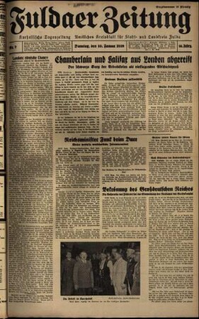 Ausgabe vom Dienstag, den 10. Januar 1939.