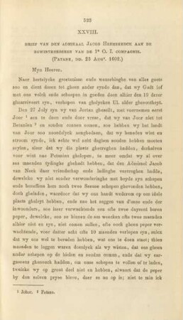 XXVIII. Brief van den Admiraal Jacob Heemskerck aan de Bewinthebberen ... (Patane, dd. 23 Aug. 1602)