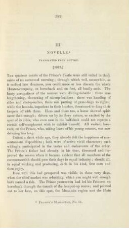 III. Novelle