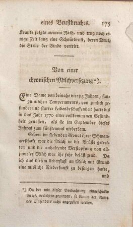 Von einer chronischen Milchversezung