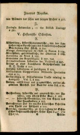 V. Historische Schriften