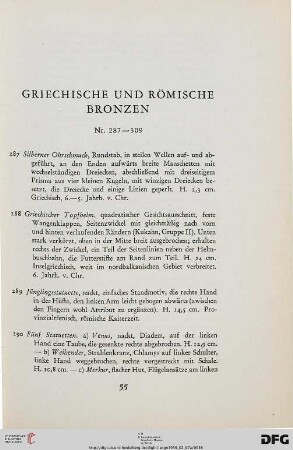 Griechische und römische Bronzen (Nr. 287-309)