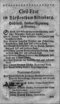Civil-Etat im Fürstenthum Altenburg