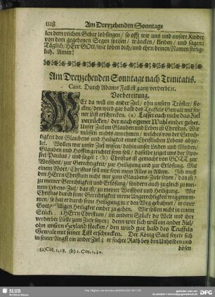 Am Dreyzehenden Sonntage nach Trinitatis