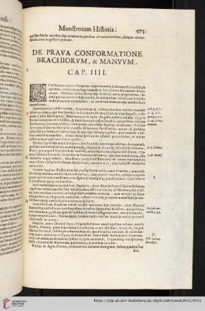 Cap. IIII: De Prava Conformatione Brachiorvm, & Manvvm