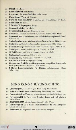 Ming, Kang-Hsi. Yung-Cheng (Nr. 80-116)