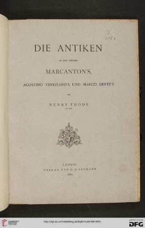 Die Antiken in den Stichen Marcanton's, Agostino Veneziano's und Marco Dente's