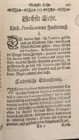 Sechste Lehr. Luth. Praedicantens Finsternuß.