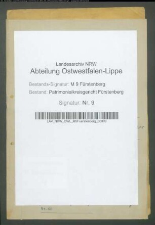 Xaver Wiedemeyer aus Fürstenberg ./. Graf Clemens von Westphalen zu Laer wegen Schafhuderechtsame.