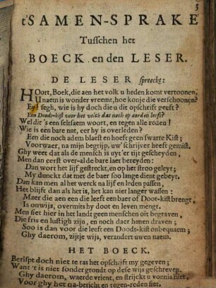 Doot-Kiste voor de Levendige of Sinne-Beelden uÿt Godes Woordt