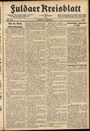 Ausgabe vom Freitag, den 14. November 1924.
