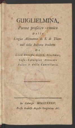 Guiglielmina : Poema prosaico-comico