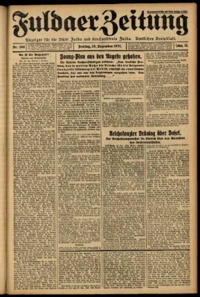 Erste Ausgabe vom Freitag, den 25. Dezember 1931.