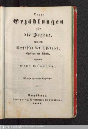 Kurze Erzählungen für die Jugend : neue Sammlung
