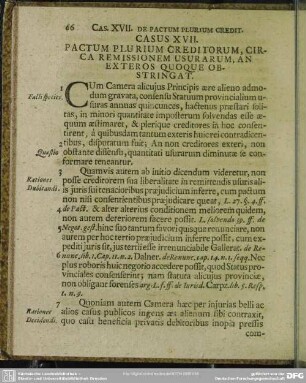 Casus XVII. Pactum Plurium Creditorum, Circa Remissionem Usurarum, An Exteros Quoque Obstringat