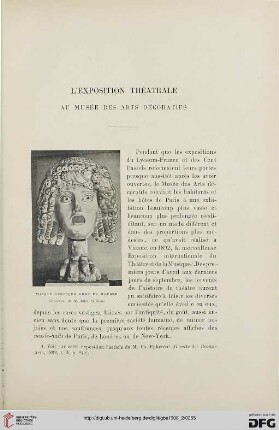 3. Pér. 40.1908: L' exposition théatrale au Musée des Arts décoratifs