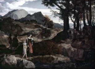 Gebirgslandschaft bei Subiaco mit Hirten