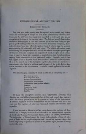 Report of the Meteorological Reporter to the Government of Bengal : with a meteorological abstract. 1869