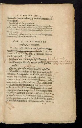 Cap. 5. De Efficiente per se et per accidens.