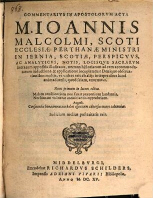 Commentarius in apostolorum acta