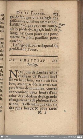 Du Chasteau De Paulmy