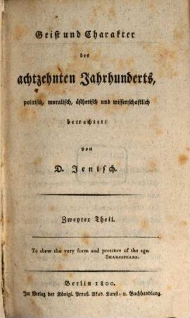 Geist und Charakter des achtzehnten Jahrhunderts, politisch, moralisch, ästhetisch und wissenschaftlich betrachtet, 2. Charakter-Gemählde der Nazionen und Staaten Europens