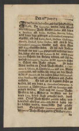 Den 18ten Juny 173
