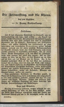 Die Zeitmessung und die Uhren
