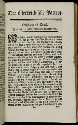 Sechszehntes Stück. - Neunzehntes und zwanzigstes Stück.